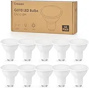 GU10 LED Bulbs, 10 Pack Cnkeeo 6000K Daylight White Non-Dimmable, 880LM, 8W(80W Halogen Equivalent), No Flicker, Energy Saving GU10 LED Bulb for Living Room Recessed Ceiling Fixtures, Track/Spot Light