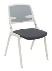 NNE MAUI CHAIR - POLYPROPYLENE BREAKOUT & MEETING CHAIR WHITE WITH GREY