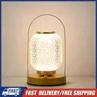 Retro Table Lamp LED Desk Lamp Dimmable 3 Color for Bedroom/Study (D gold)