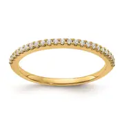 Solid 14k Yellow Gold Simulated CZ Wedding Band