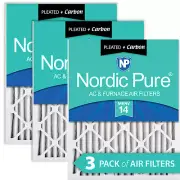 Nordic Pure 18x18x2 Pleated Air Filters MERV 14 Plus Carbon 3 Pack