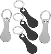 COOPHYA 5Pcs Stainless Steel Shopping Trolley Tokens Keyring Convenient Coin Keychain for Grocery Carts Modern Design with Smooth Edges Portable and Stylish Accessory for Daily Use