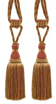 DÉCOPRO Tassel Tieback, Style# TBH8, Color# 07H - Rust Medley Orange [Set of 2]