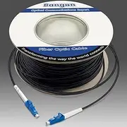 75 Meters LC to LC Outdoor Armored Simplex Fiber Patch Cable, Single Mode Fiber Optic Cable Jumper Optical Patch Cord, 9/125um, (OS1/OS2 Compatible), Low Friction LSZH Black