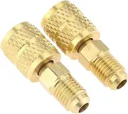 gohantee R410A Straight Swivel Adapter 1/4'' SAE Male 5/16'' SAE Female Quick Couplers Used for Mini Split System, Air Conditioners, HVAC and Refrigeration Service Pack of 2