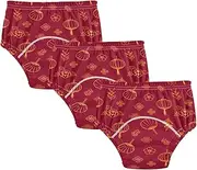 [GuoChe] Baby Toilet Training Pants Oriental Ornament Chinese Red 3pcs Absorb Water Nighttime Training Pants Short Underwear