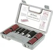 EVTSCAN 20 Piece Sanding Drum Kit Rubber Drum Coarse Fine Sleeves 80grit 120grit w Box Tool for Drill Presses Power Drills
