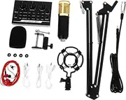 HONITANO 11 Pcs with Live Sound Card High Fidelity Recording Equipment for Phone and Computer for Webcasting Karaoke and Gaming
