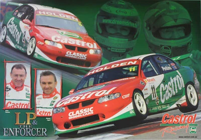 Larry Perkins & Russell Ingall Castrol Racing Poster Holden VX Commodore #11