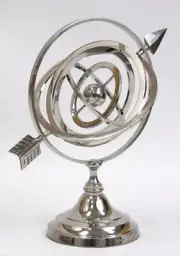 10.25" BRASS ARMILLARY NICKLE PLATED~ ARMILLARY SPHERE ~ ASTRO GLOBE ~ CELESTIAL