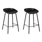 NNEDSZ Set of 2 Metal Bar Stools - Black