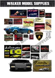 1:24 scale Pre-cut Garage lamborghini countach sign stickers/ model