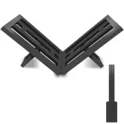 Firewood Rack Indoor Outdoor, Portable Wood Log Rack, Black Steel Fireplace L...