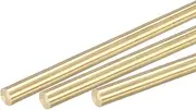 uxcell Brass Rod,Brass Solid Round Rod 6mm Diameter 300mm Length Lathe Bar Stock for RC Model DIY Craft Pack of 4