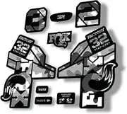 Fork Replacement Decal Sticker Compatibale for Fox 32 2021 Step Cast Series White Camo (Glossy)