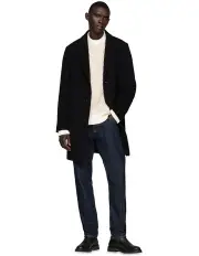 [Tommy Hilfiger] Smart Casual Wool Rich Coat in Black