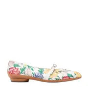 Printed pattern flat shoes US6.5,US7 White