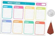 FUNOMOCYA 1 Set Magnetic Dry Erase Calendar Board Erasable Fridge Planner for Daily Tasks Weekly Chores Meal Prep Easy Clean Space Saving Design Reusable Writing Surface with Markers