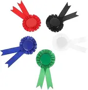 Kisangel 5pcs Blank Birthday Award Ribbon Birthday Award Ribbon Medal Ribbons Ribbon Rosette Ribbon Award Winner Award Ribbons Badge Ribbon Ribbons for Medals Tinplate