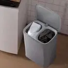 Folding Laundry Basket with Flip Lid Utility Storage Bin Basket for Home