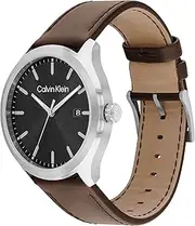 [Calvin Klein] Define Dark Brown Leather Black Dial Men's Watch