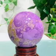 471g Natural Purpurite Quartz Sphere Crystal Ball Healing Reiki Decoration