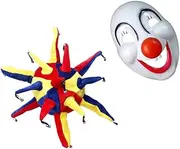 [JEWEDECO] 2pcs Clown Costume Set with Angles Hat and Mask Creative Cosplay Outfit for Carnival Parties Fun Dress Up Costumes for Stage Performances and Halloween Events
