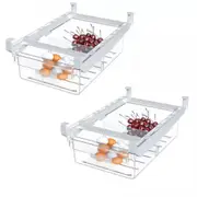 2pcs Refrigerator Storage Drawer Fridge Organizer Rack Kitchen Egg Holder Space