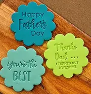 Fathers Day Set of 3 Embossers, Fathers Day Cookie Cupcake Stamp Embosser