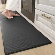 Color&Geometry Kitchen Rugs, Kitchen Runner Rug Kitchen Floor Mat, Cushioned Anti-Fatigue Kitchen Mat, Non Slip Waterproof Comfort Standing Padded, Memory Foam Kitchen mat, 17"x95", Black