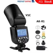 Godox V1-C V1C 2.4G Round Head Camera Flash for Canon + AK-R1 Accessory Kit