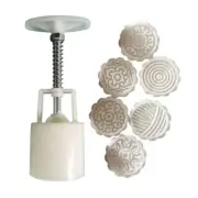 Plastic Mooncake Stamp Cute Flower Shape Mooncake Mold Festival Hand Press Molds