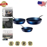 Versatile 3-Piece Stackable Cookware Set with Non-Stick Ceramic Finishing