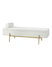 [Artiss] Storage Ottoman Bed 140cm Pillow Boucle Fabric in White