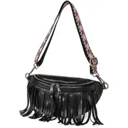 Black women's purse tassel shoulder bag
