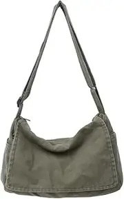 [Pooyikoi] Canvas Messenger Bag Large Messenger Bags for Women Men Casual Canvas Crossbody Shoulder Bag with Multiple Pockets