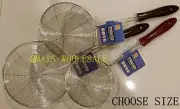 1 NEW 5.2"/ 6"/ 6.8" Stainless Steel Skimmer Strainer Fine W/Handle Sieve Sifter