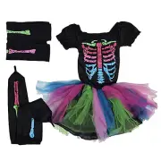 Skeleton Costume Dress for Girls Kids, Costume Party Masquerade Halloween