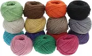 Vaguelly 15Pcs Colored Jute Twine String for Crafts Thick Each Soft Easy to Handle for Knitting Macrame and DIY Projects Vibrant Color Options for Creative