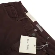 DL1961 NWT 5 Pocket Jean Cut Pants Size 36 x 32 US Nick Solid Burgundy Cotton