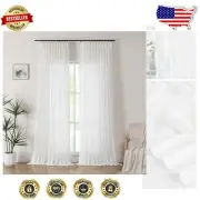 Elegant White Pinch Pleated Sheer Curtain Set - 60" x 102" for Living Spaces
