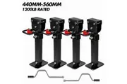 X-BULL 4x 440mm Drop Down Corner Legs W/Handle Steel Base Caravan Stabilizer Black