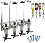 Wall Mounted Liquor Dispenser, 4 Bottle Revolving Nozzle Drinkware Set, Portable Beverage Wine Racks Cocktail Dispenser Wine Holder for Bar/Home Party Use