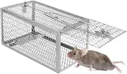 skycabin Live Mouse Trap Humane Rat Trap Alive Mice Catcher Metal Cage for Capturing Rodent,Hamsters,Chipmunks and Squirrels Catch and Release Friendly Indoor and Outdoor Use (11in x 5.9in x 4.5in)