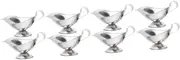 ULTECHNOVO 8pcs Stainless Steel Gravy Boat Condiment Bowl for Sauces Dressings and Juices and Ergonomic Design for Elegant Dining