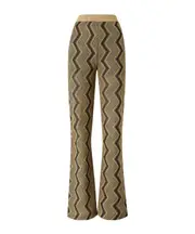 Missoni Zigzag Pattern High-Waist Trousers IT40,IT42 Green