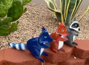 Metal Raccoon Yard Art Garden Decor