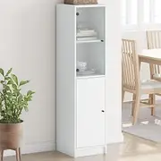 Buffet Sideboard, Storage Cabinet with Glass Door, Highboard Side Cabinet Display Cabinet for Living Room Dining Room Office Hallway 35 x 37 x 142 cm