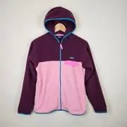 Patagonia Kids Micro D Snap-T Jacket Full Zip Size L/12 Planet Pink Fleece Coat