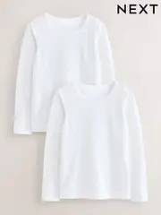 White Long Sleeve Vests 2 Pack (1.5-12yrs) (AP7809) | $18 - $22